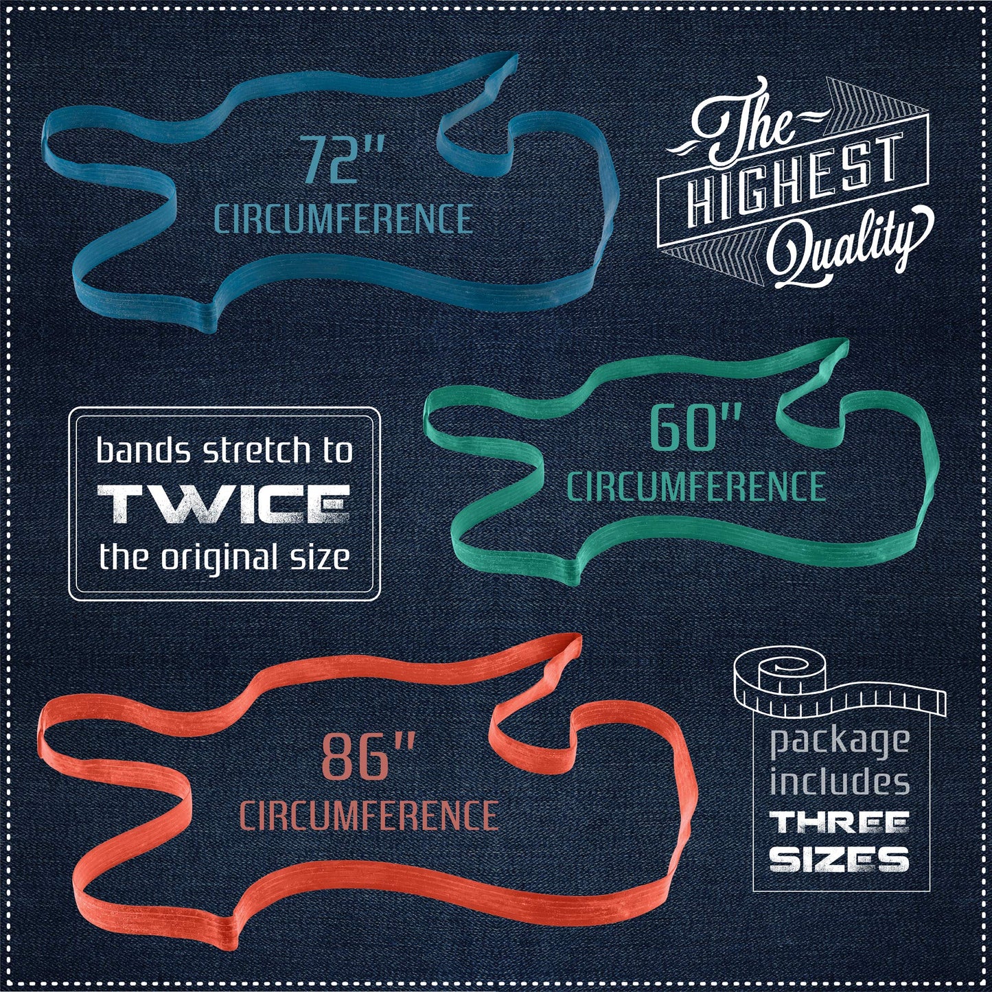 12 Pack Variety Extra Large Moving Rubber Bands for Furniture and Moving Blankets - Extra Strength Rubber Mover Bands - 42", 30" and 26" Length - Moving Supplies by Kitchentoolz