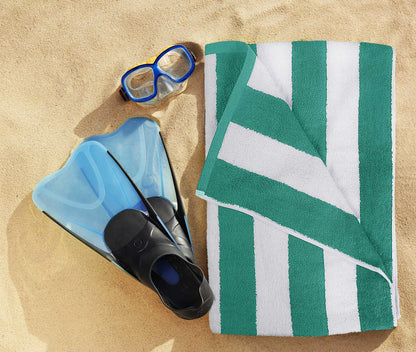 Utopia Towels 4 Pack Cabana Stripe Beach Towel, 30 by 60 Inches, Oversized 100% Ringspun Cotton Pool Towels, Highly Absorbent Bath Towels for Bathroom