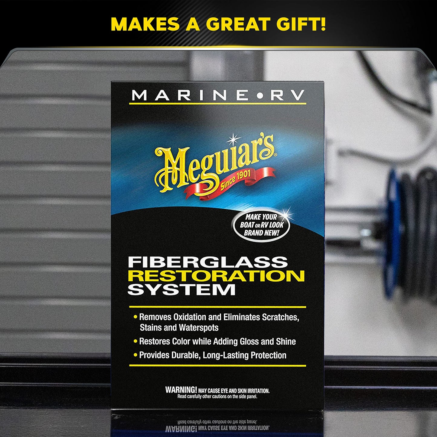 Meguiar's M4965 Marine/RV Fiberglass Restoration System, 3-Piece Marine Fiberglass Repair Kit Featuring Oxidation Remover for Boat Care Plus Boat Polish and Wax