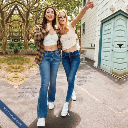 WallFlower Women's Size Legendary Bootcut Mid-Rise Insta Stretch Juniors Jeans (Standard, Keller, 22 Plus Long