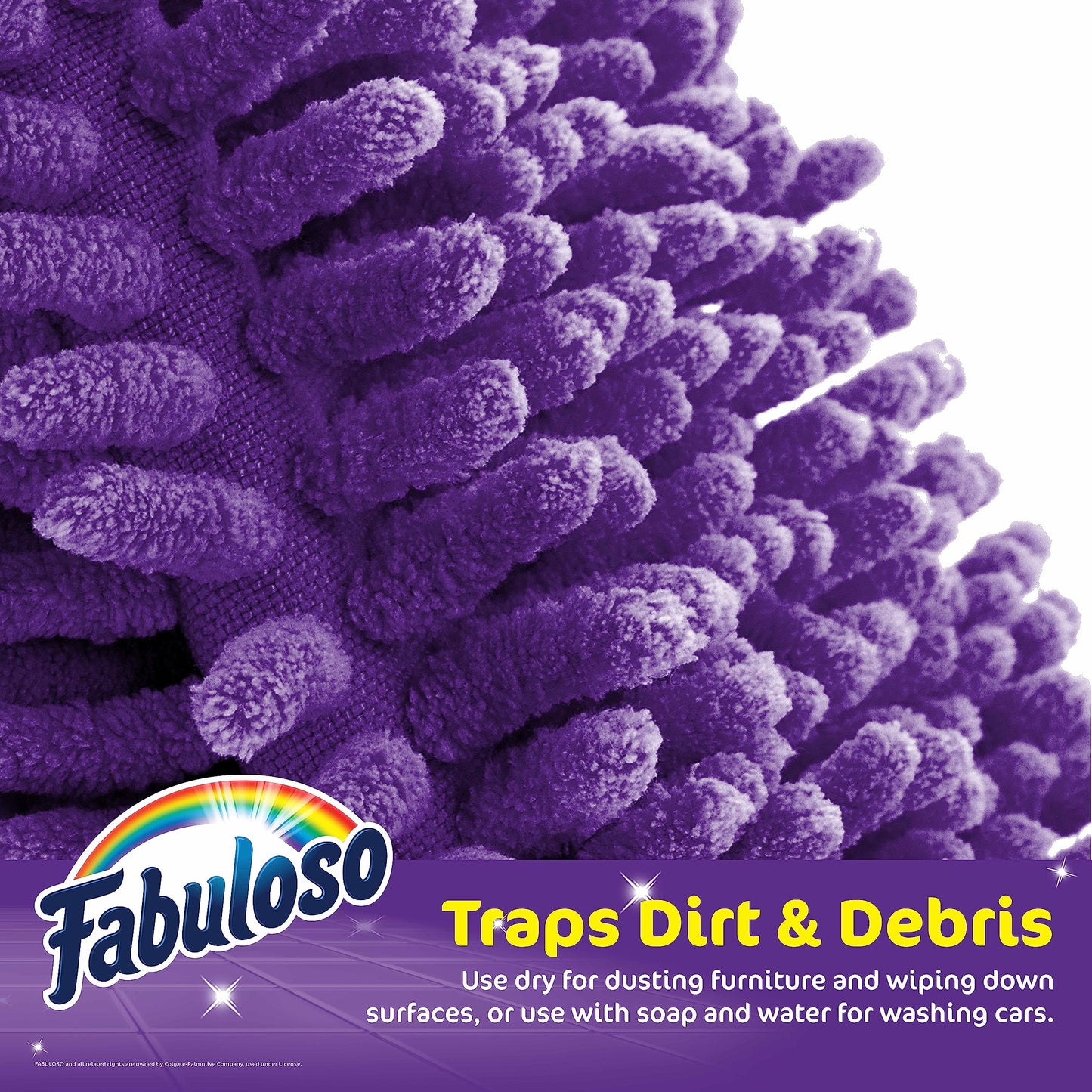 Fabuloso Microfiber Cleaning Mitt, Purple, One Size Fits All - Lint-Free, Scratch-Free Glove for Surfaces and Furniture - Dustless Hand Cloth for Bold & Bright Experience
