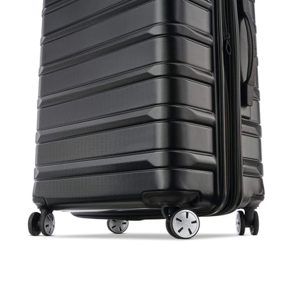 Samsonite Omni 2-2 Piece 19/28 Hardside Luggage with 360° Spinner Wheels - Scratch Resistant Hardshell - TSA, Airline-Approved - Expandable Polycarbonate Lightweight - Midnight Black