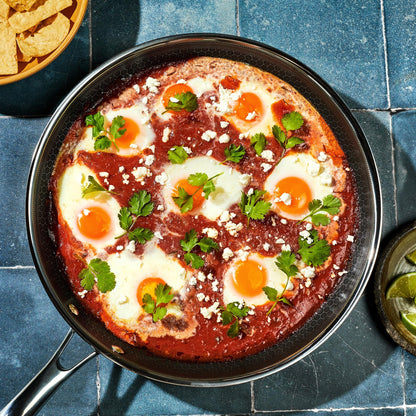 HexClad Hybrid Nonstick 12-Inch Frying Pan with Tempered Glass Lid, Stay-Cool Handle, Dishwasher-Friendly, Oven-Safe Up to 900°F, Induction Ready, Compatible with All Cooktops