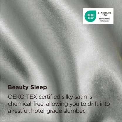 Bedsure Satin Pillowcase, Similar to Silk Pillow Cases Queen Size Set of 2, Cooling Pillow Case Covers with Envelope Closure, Room Decor Valentine Gifts for Women Men, Silver Grey, 20x30 Inches, 2pcs