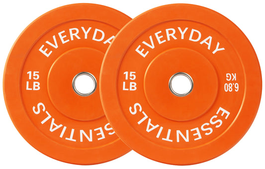 BalanceFrom Olympic Bumper Plate Weight Plate, 15 lbs Pair Color