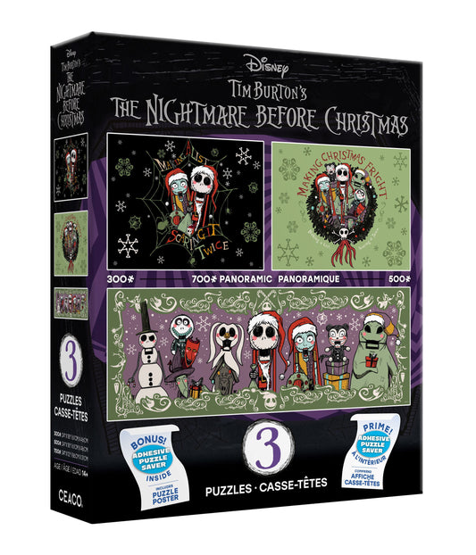 Ceaco Disney 3 In 1 Nightmare Before Chirstmas Multipack Jigsaw Puzzle