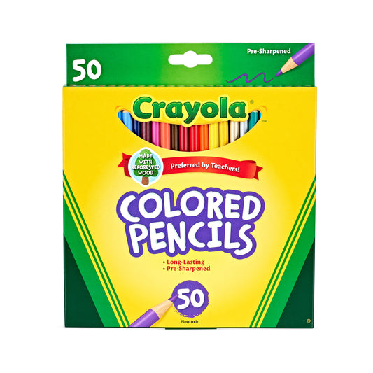 Crayola Colored Pencil Set, 50 Ct, Stocking Stuffers for Kids, Adult Coloring Pencils, Gift