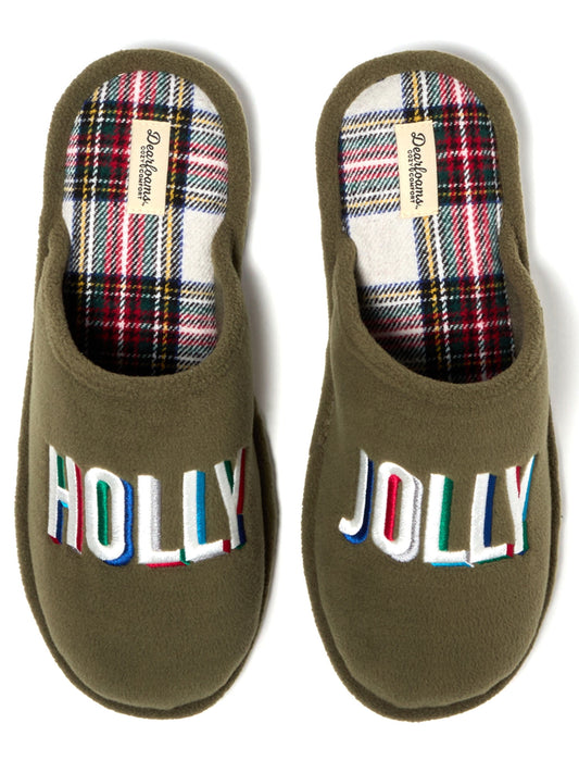 Dearfoams Cozy Comfort Men's Holly Jolly Scuff Slippers