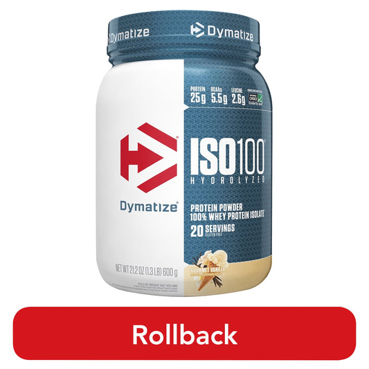 Dymatize ISO100 Hydrolyzed Whey Isolate Protein Powder, Gourmet Vanilla, 20 Servings