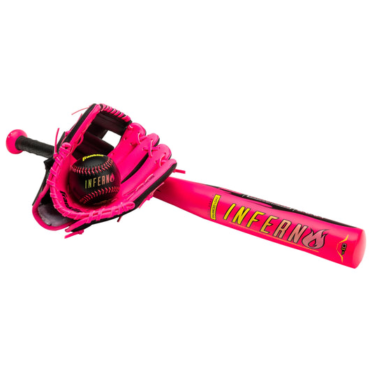 Franklin Sports Pink Inferno Tee Ball Set - Youth 25" Bat, Drop 10 - Ball - 9" PVC Glove