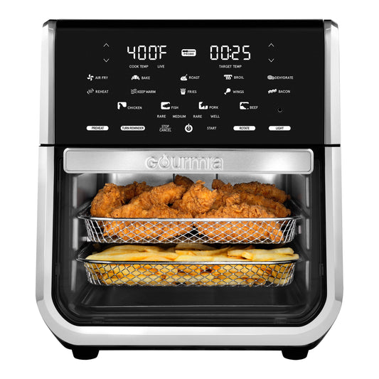 Gourmia All-in-One 14-Quart Air Fryer, Oven, Rotisserie, Dehydrator with Temperature Probe, New