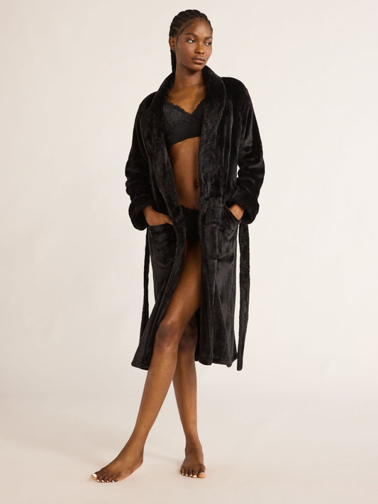 Joyspun Women's Plush Robe, Sizes S to 3X