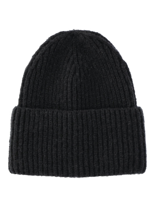 No Boundaries Women's Ribbed Fisherman Winter Beanie, Black Soot