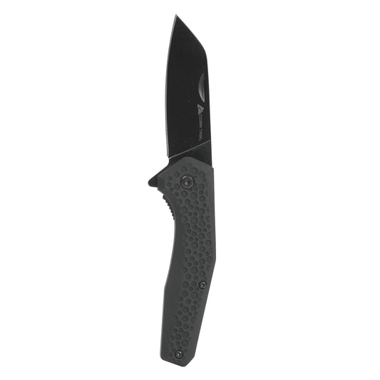 Ozark Trail 7 inch Folding Knife, Stainless Steel, Liner Lock, Pocket Clip, Black