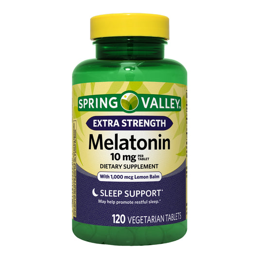 Spring Valley Extra Strength Melatonin Tablets Dietary Supplement, 10 mg, 120 Count