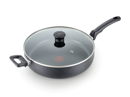 T-fal Kitchen Solutions Cookware, 5 Quart Non-Stick Jumbo Cooker With Lid, Black