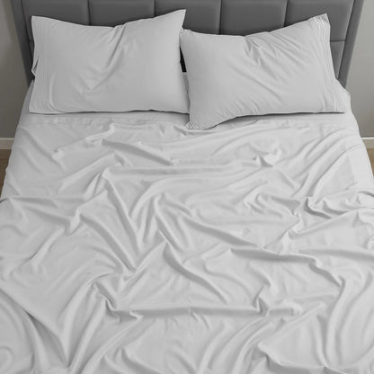 Nestl Twin Sheet Sets, 1800 Series Deep Pocket 3 Piece, Soft Microfiber Kids Bedding Set, Silver Gray