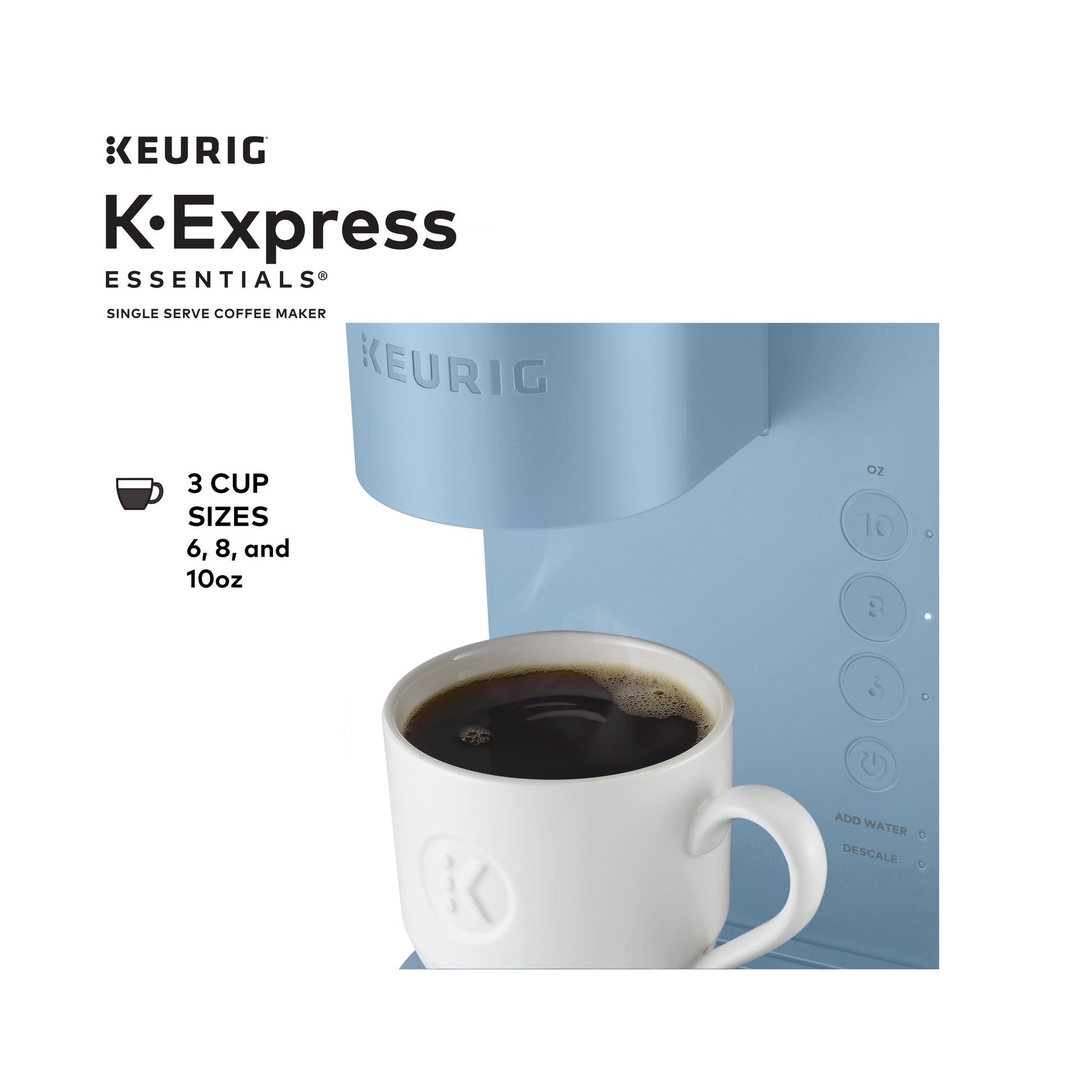 Keurig K-Express Essentials Sky Blue Single-Serve K-Cup Pod Coffee Maker