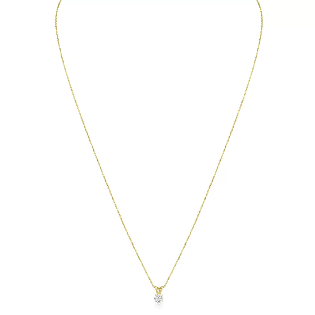 SuperJeweler 14 Karat Yellow Gold 1/6 Carat Diamond Solitaire Necklace, 18 Inches For Women