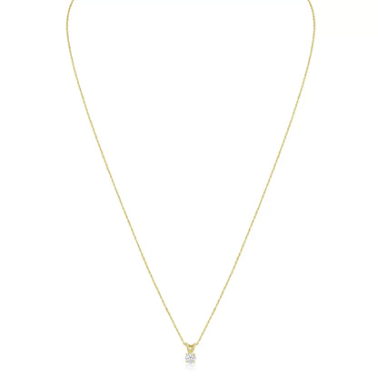 SuperJeweler 14 Karat Yellow Gold 1/6 Carat Diamond Solitaire Necklace, 18 Inches For Women