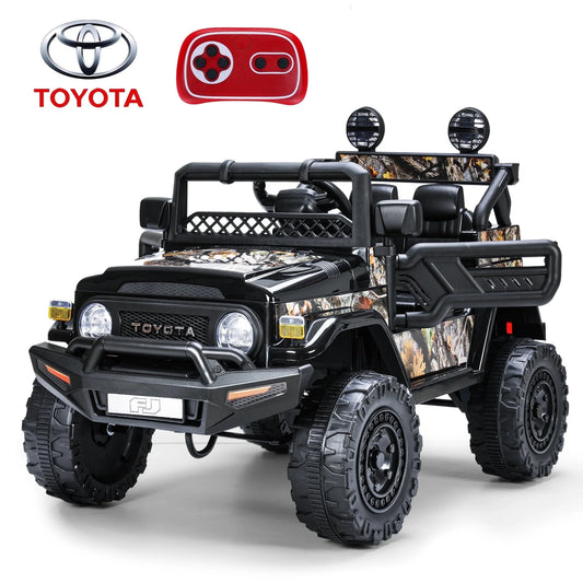 FUNTOK Licensed Toyota FJ Cruiser 12 Volts 7AH Kids Electric Ride on Truck Battery Powered Car Toys 3 Speeds with Parent Remote Control,Spring Suspension & Slow Start