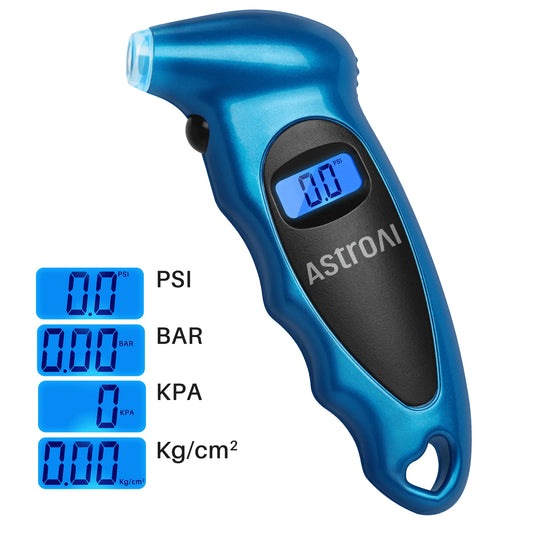 Tire Pressure Gauge, Handy Air Gauge, Digital Tester, Car Auto Gauge Tool, Blue, 0-150 Psi Battery Included