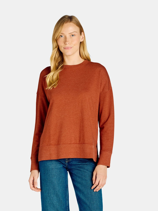 Time and Tru Women's Crewneck Sweatshirt with High-Low Hem, Sizes XS -4X